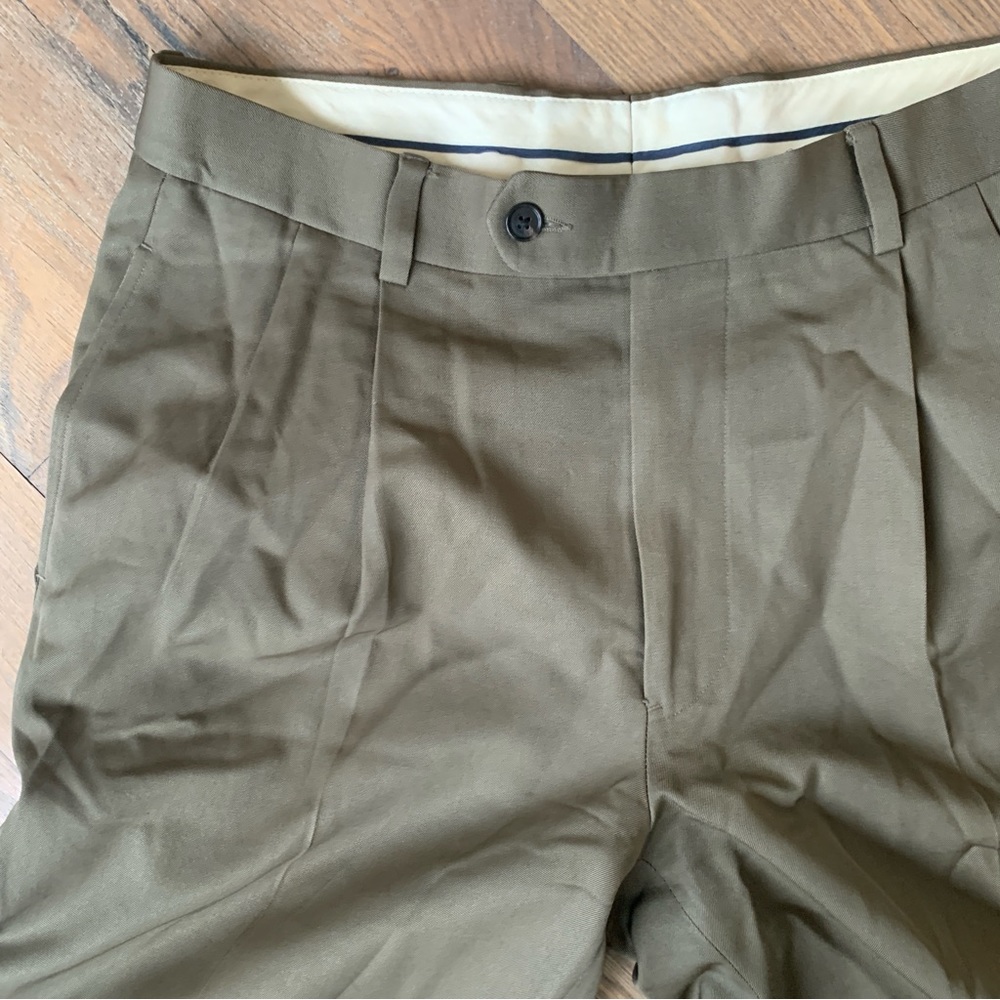 Brooks Brothers Men’s Wool Green Dress Pants Size 33 - Picture 3 of 6